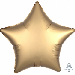 Balon foliowy satynowy Gwiazda Złoty 48 cm
